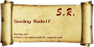 Sovány Rudolf névjegykártya